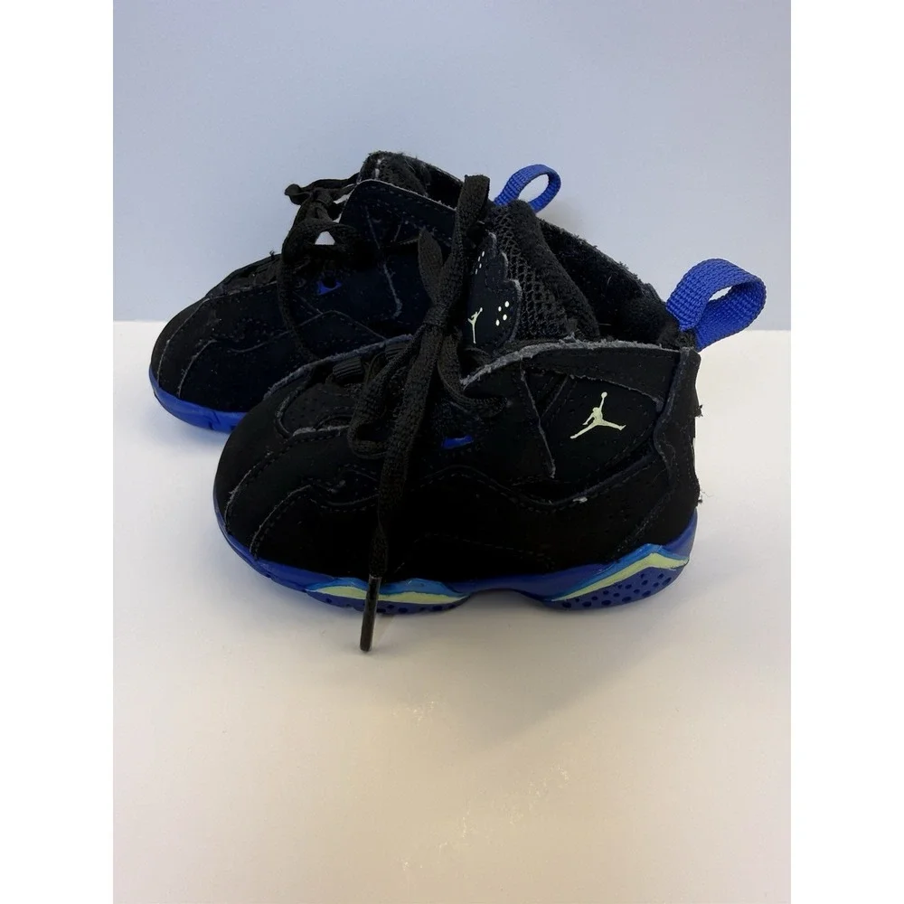 Nike Air Jordan Toddler Sneaker Tennis Shoes Size 4C Black Suede / Royal Blue
